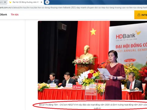 Bà Lê Thị Băng Tâm có đang "ngồi trên luật" khi cùng nắm giữ hai chức vụ Chủ tịch Hội đồng quản trị