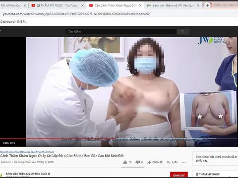 Bệnh viện Thẩm mỹ JW Hàn Quốc dùng hình ảnh khách hàng để quảng cáo "gợi dục" trên Kênh Youtube?